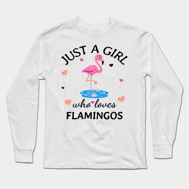 Just a Girl Who Loves flamingos Gift Long Sleeve T-Shirt by Terlis Designs